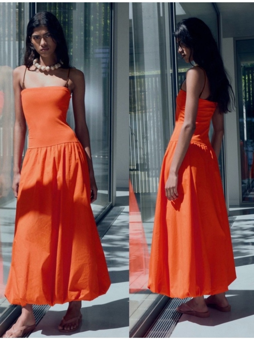 NEW MNG MANGO
Combined knitted balloon
Strapless dress Bright Orange
